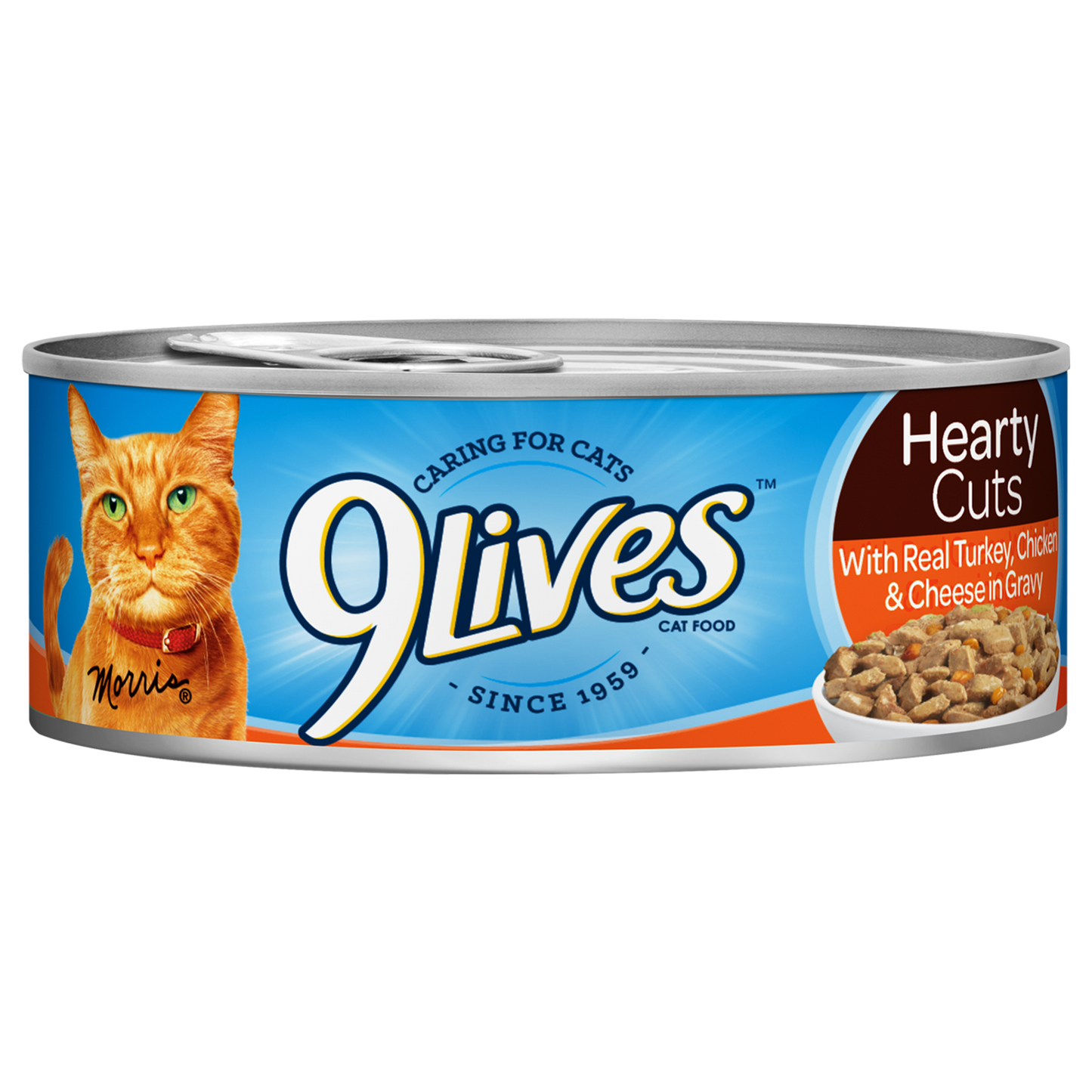 9LIVES HEARTY CUTS WITH REAL TURKEY, CHICKEN & CHEESE IN GRAVY