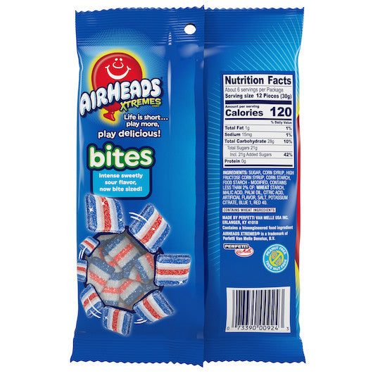Airheads Blue Raspberry Bites Candy - 6 oz Bag