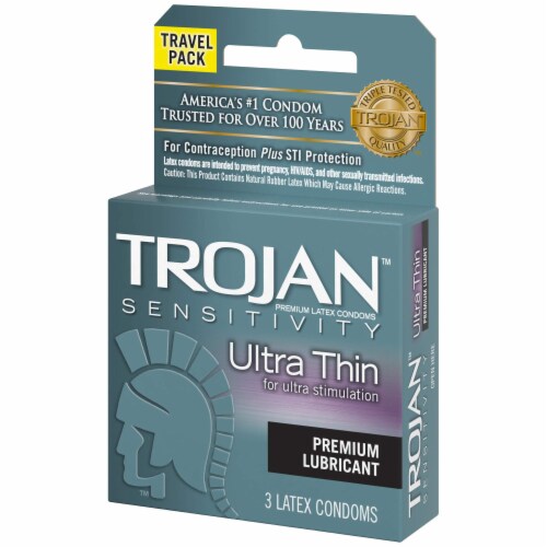 Trojan Ultra Thin Lubricated Latex Condoms - 3 Count