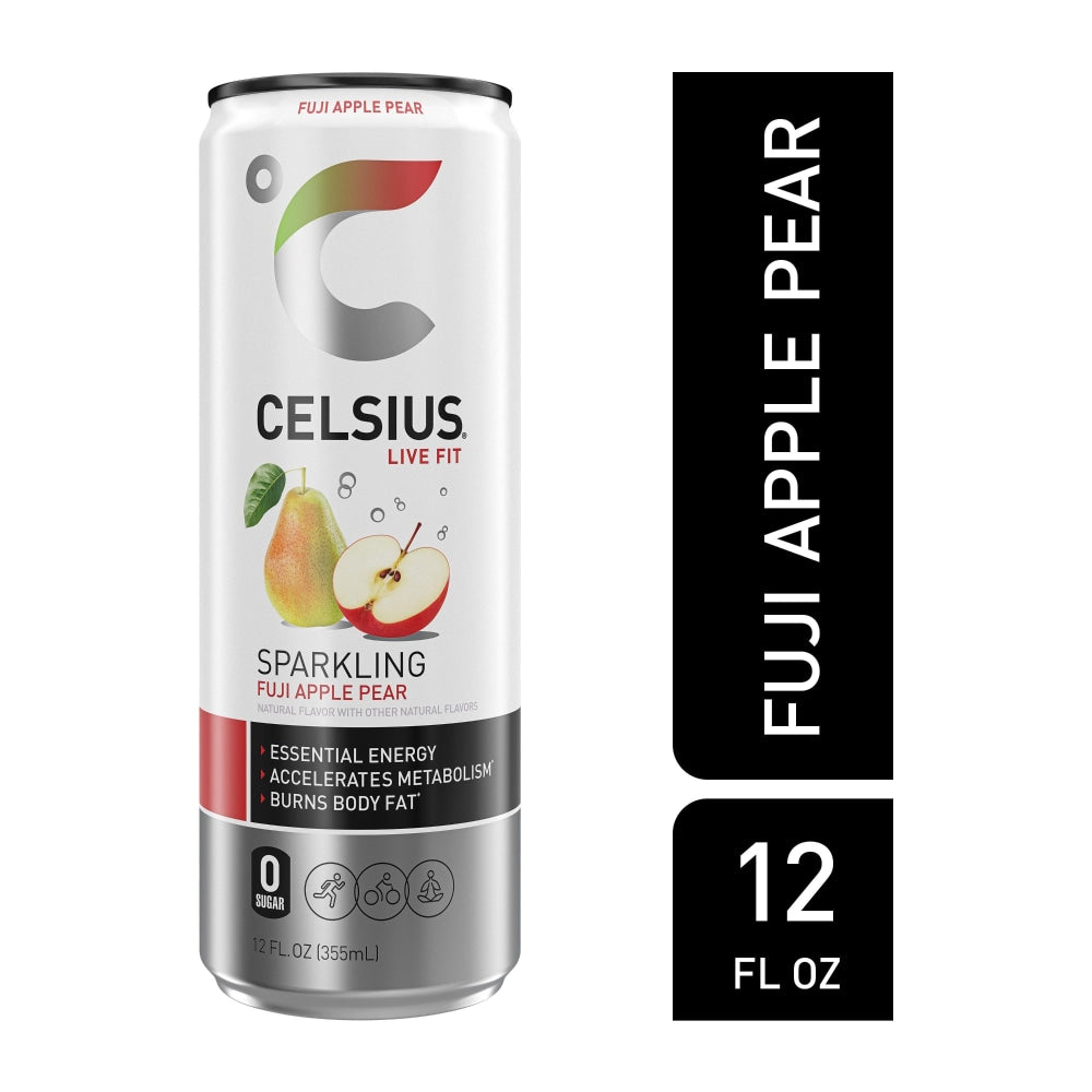 Celsius Sparkling Fuji Apple Pear Energy Drink - 12 fl oz Can