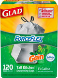 Glad Force Flex:30 Gal - 113.6 L - Drawstring