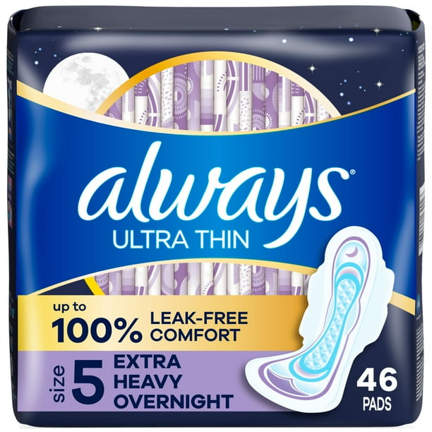 Always Ultra Thin Size 5 Extra Heavy Overnight Pads - 15 Count