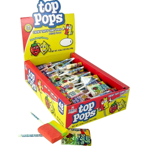 Top Pops Chewy Taffy Candy Pops