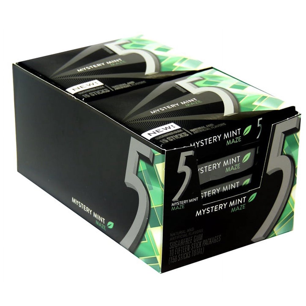 5 Gum Mystery Mint Sugarfree Chewing Gum - 15 Piece Pack