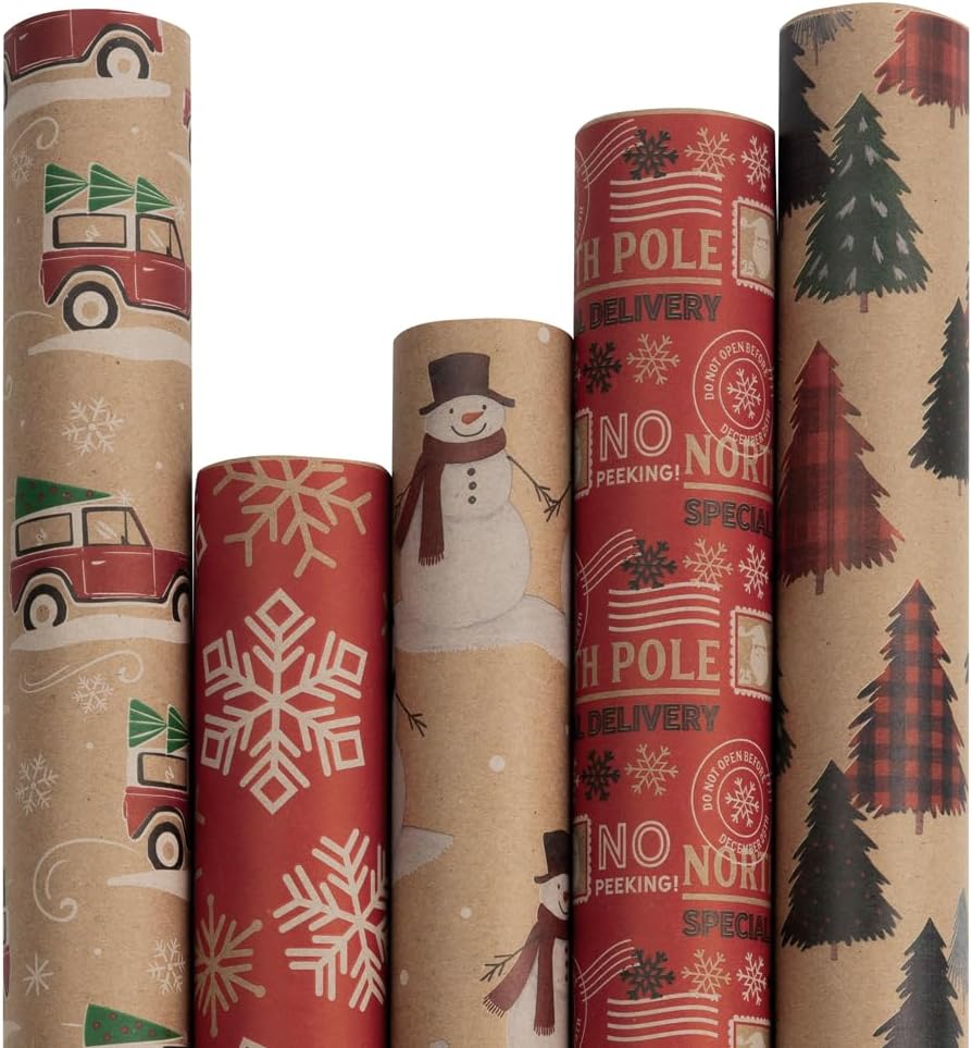 Christmas Holiday Gift Wrapping Paper Roll - Festive Design