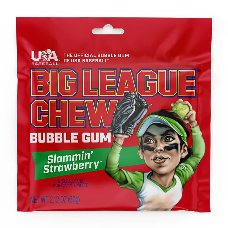 Big League Chew Gum Slammin Strawberry