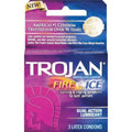 Trojan Fire & Ice Dual Action Lubricated Condoms - 3 Count