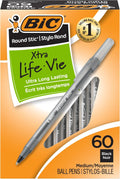 Bic Round Stic Xtra Life Black Ink Pen
