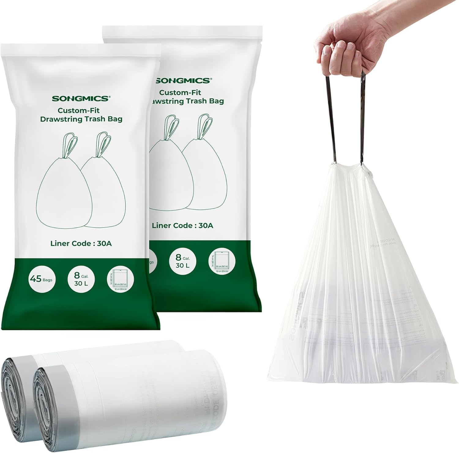 Hardy Drawstring Trash Bags 30 Gallon - 40 Count Box