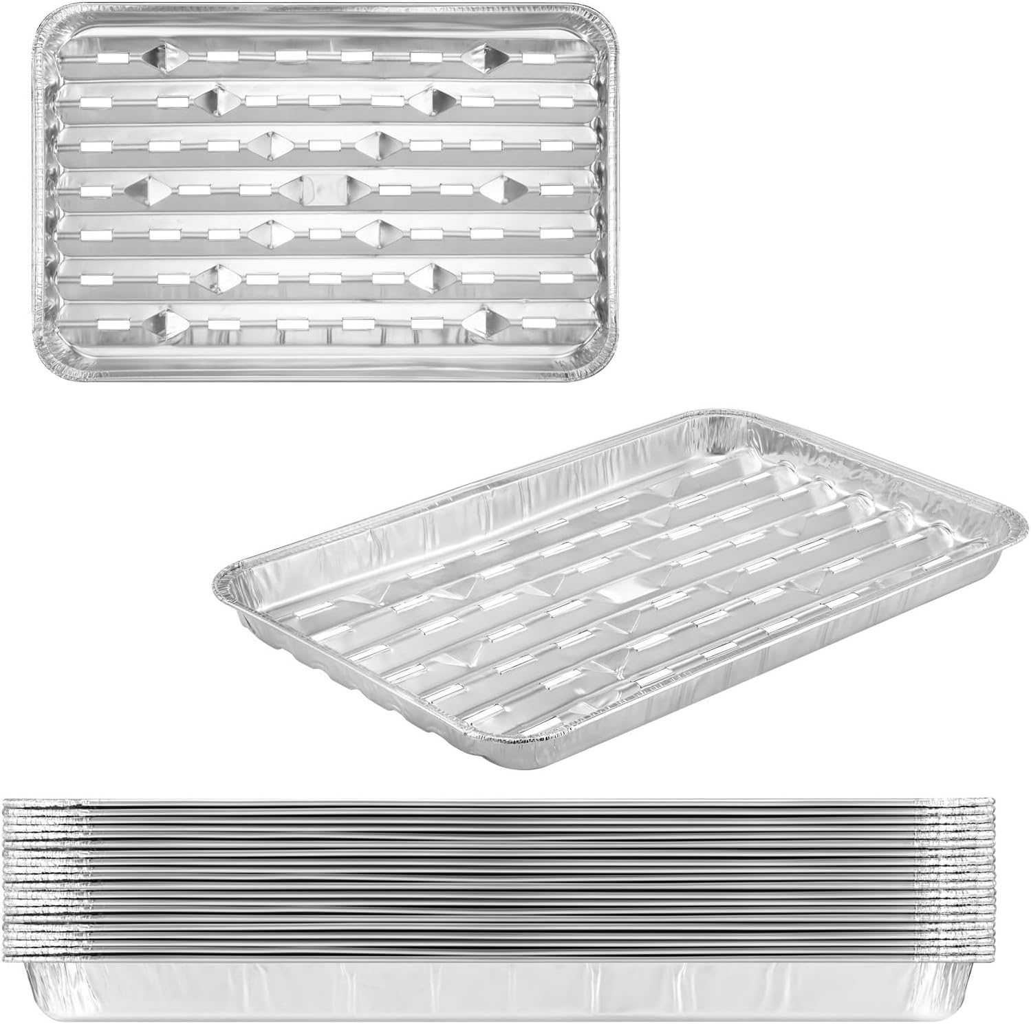 EZ Foil Veggie Grill Pans Perforated Bottom 2pk 66/pt 12/cs