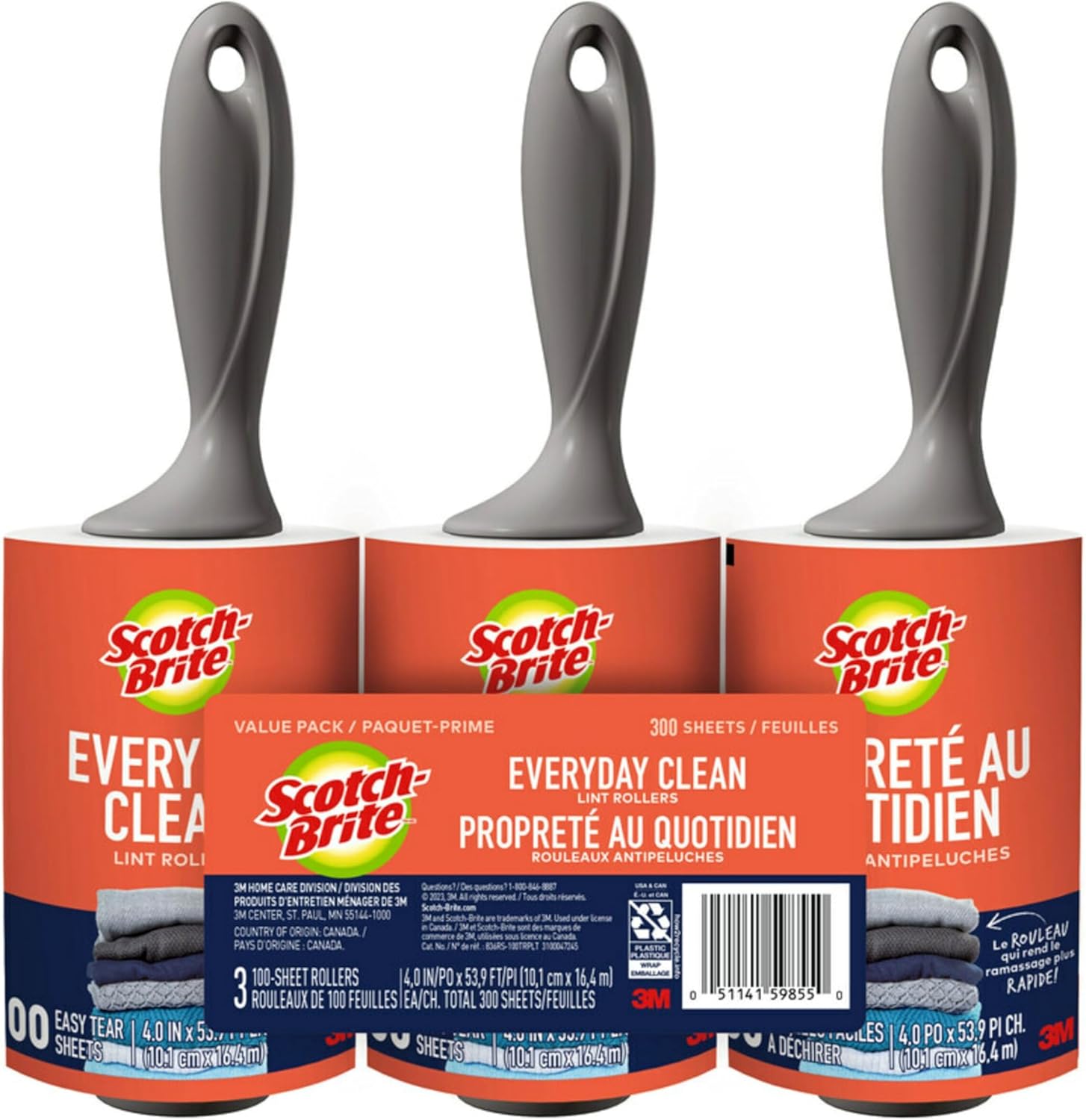 Scotch-Brite Everyday Clean Lint Roller - 100 Sheets