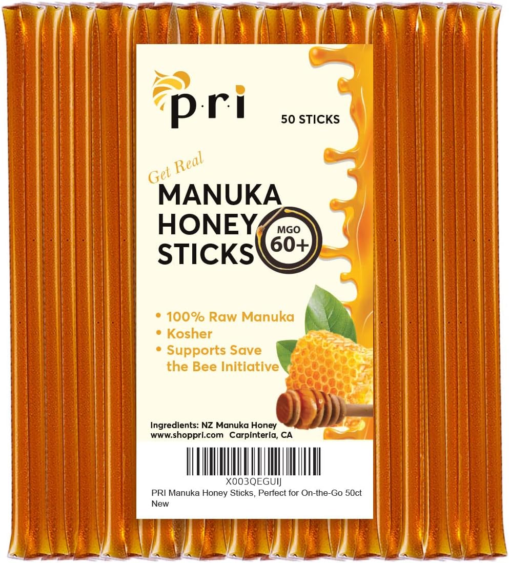 Aquidneck Honey Straws Pure Honey Sticks - 20 Pack