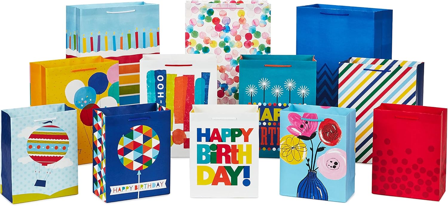Happy Birthday Gift Bags Assorted - Multi Pack