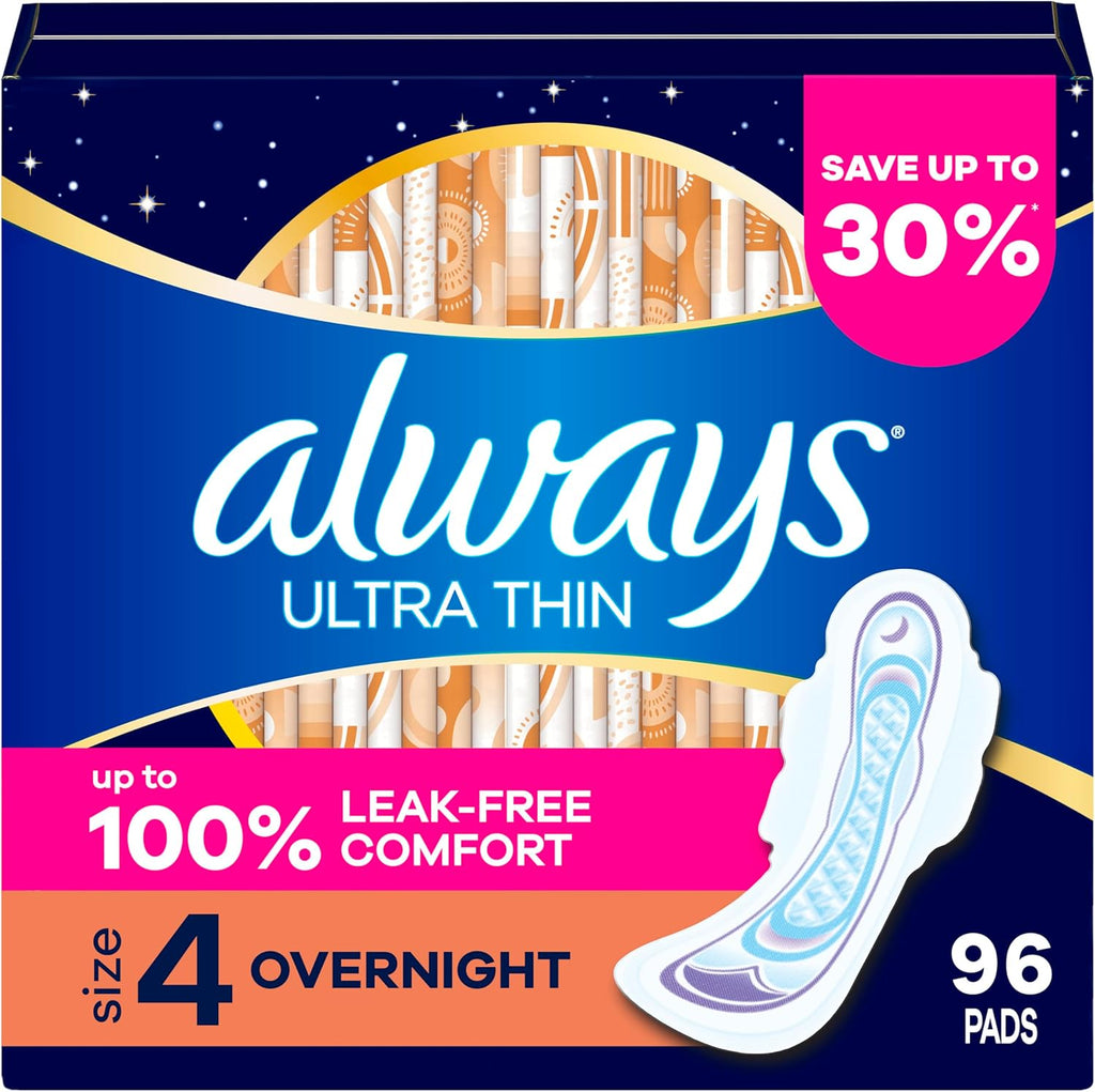 Always Ultra Thin Size 5 Extra Heavy Overnight Pads - 15 Count