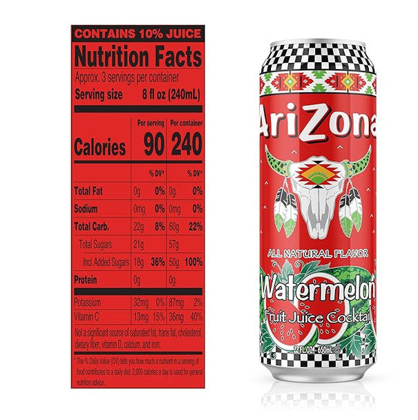 Arizona Watermelon Fruit Juice Cocktail - 23 fl oz Can