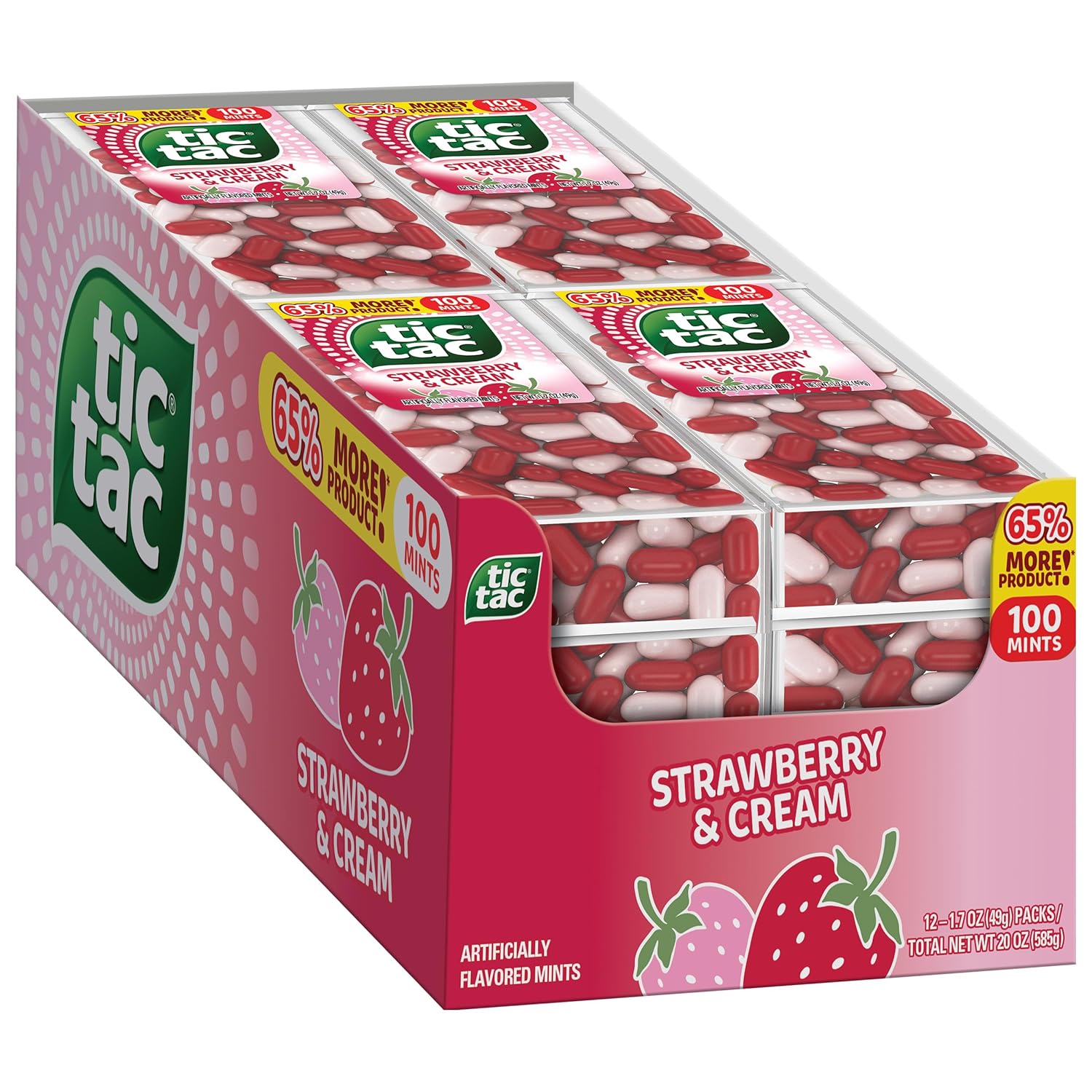 Tic Tac Mints Strawberry & Cream Flavor - 1.7 oz