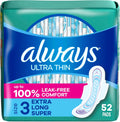 Always Ultra Thin Size 3 Extra Long Pads with Wings - 28 Count