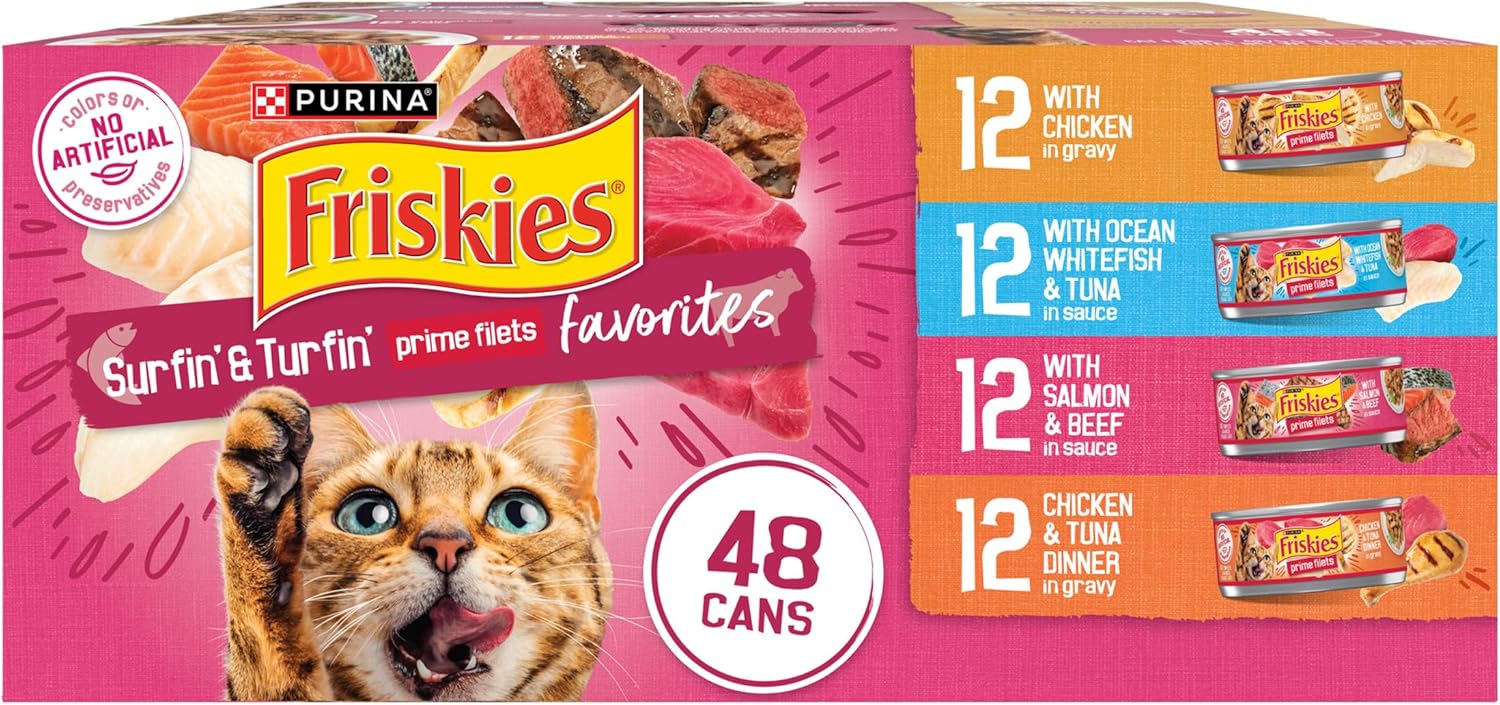 Friskies Wet:Classic Pate Ocean Whitefish & Tuna Dinner