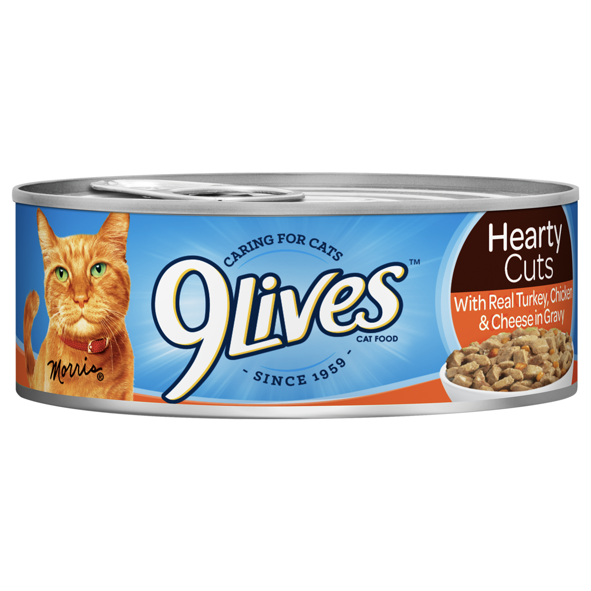 9 Lives Hearty Cuts with Turkey, Chicken & Cheese in Gravy Cat Food - 5.5 oz