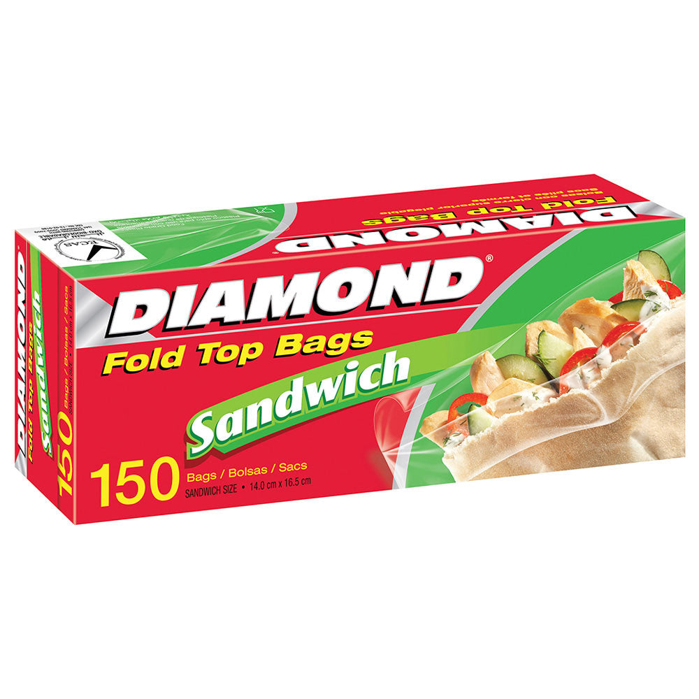 Diamond Sandwich Bags - 150 Count Box