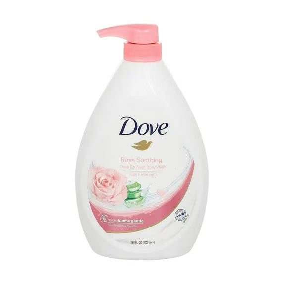 Dove Go Fresh Body Wash, Rose Soothing Rose and Aloe Vera Scent, 33.8 Ounce Pump Bottle
