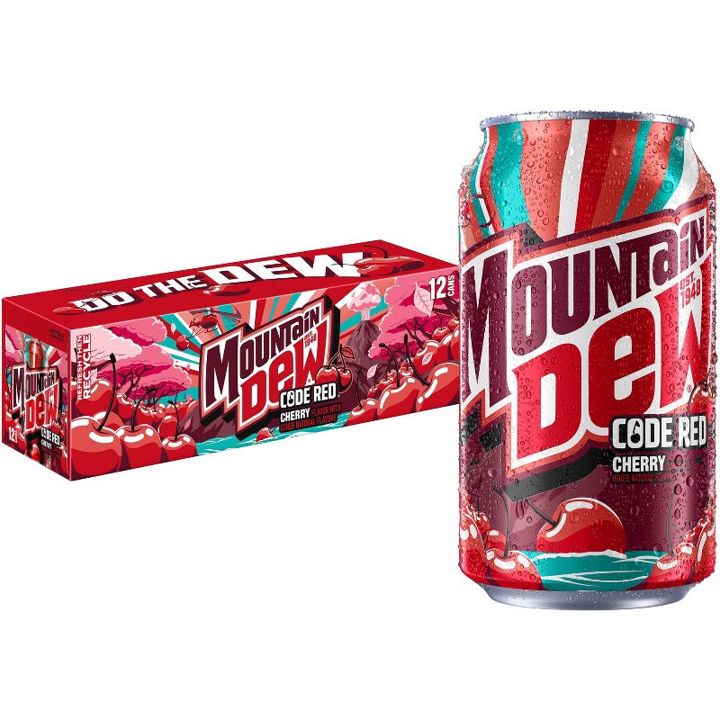Mountain Dew Code Red Cherry Flavored Soda - 20 oz Bottle