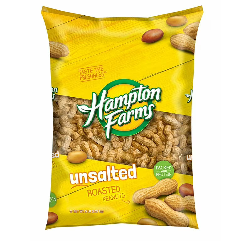 Hampton Farms Unsalted Roasted Peanuts - 10 oz