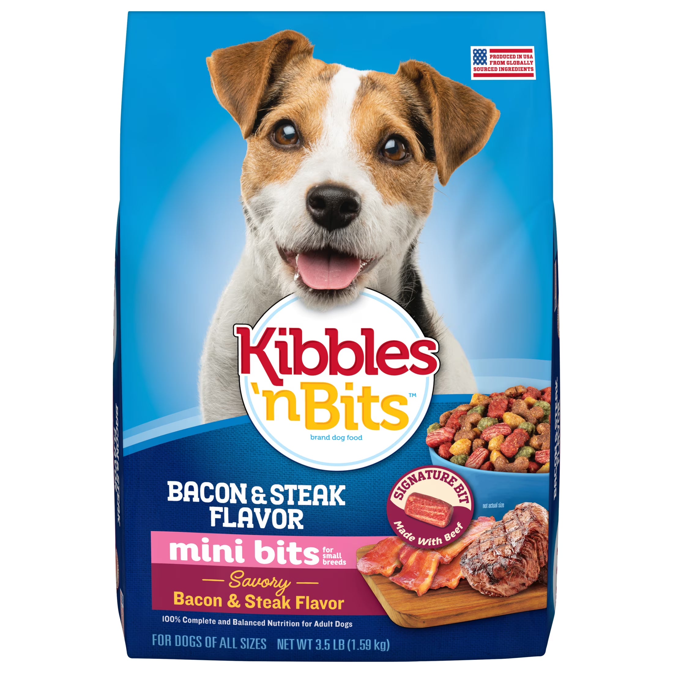 Kibbles n Bits Bacon & Steak Flavor Dog Food - 3.5 lb