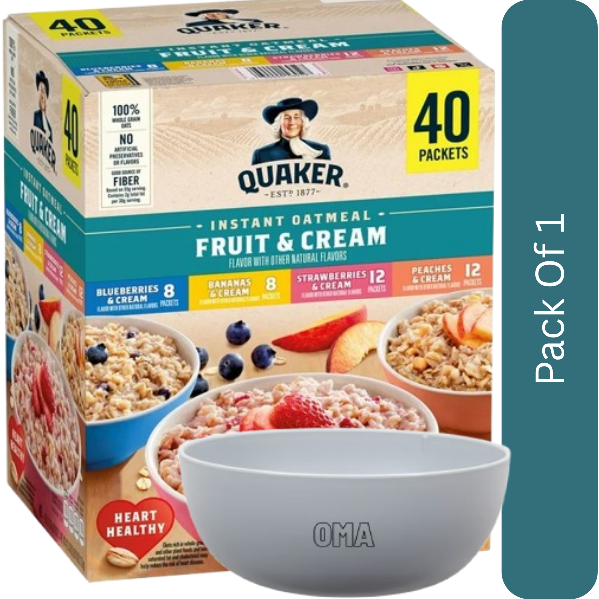 Quaker Instant Oatmeal Fruit and Cream