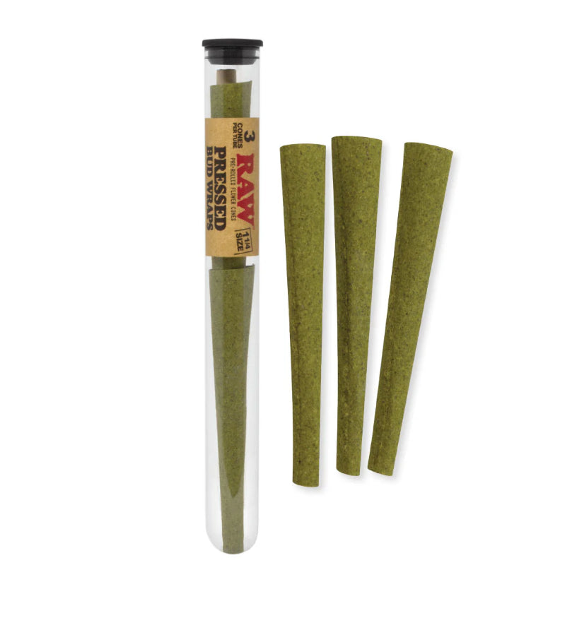 Raw pressed bud wrap cones