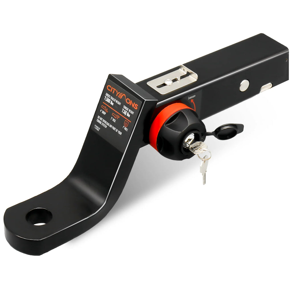 CITYMONS 4 Inch Drop Trailer Hitch with Integrated Lock