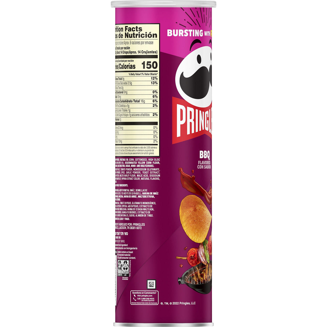 Pringles Potato Crisps Chips BBQ - 5.5 OZ