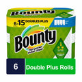 Bounty Quick-Size Paper Towels, White, 6 Double Plus Rolls = 15 Regular Rolls