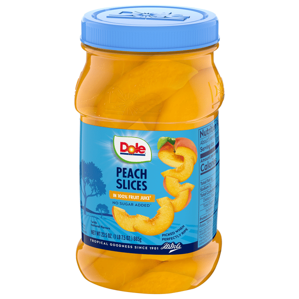 Dole Fruit Bowls Yellow Cling Sliced Peaches in 100% Juice - 7 oz