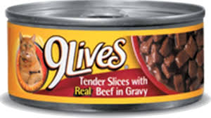 9 Lives Wet:Tender Slices w/Real Beef In Gravy