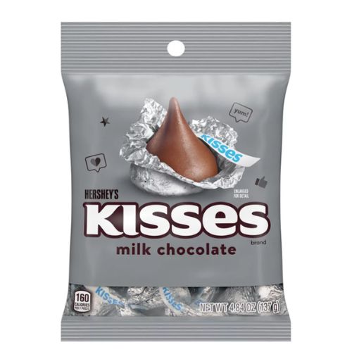 HERSHEY'S MILK CHOCOLATE KISSESPEG BAG 4.84OZ