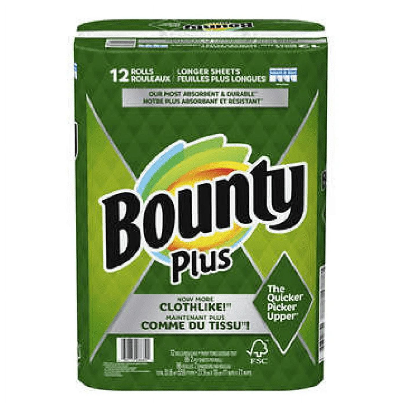 Bounty Plus Paper Towels Select-A-Size 12 Rolls 86 2-Ply Sheets per Roll 24/pt 1/cs