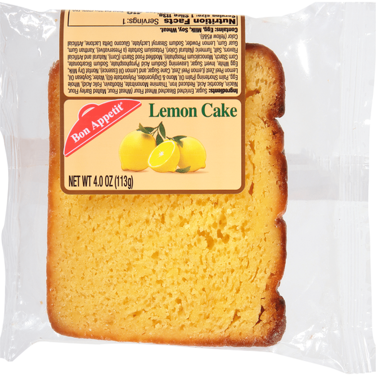 Bon Appetit Lemon Cake - 4 oz Fresh Bakery