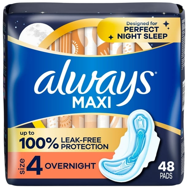 Always Maxi Size 4 Overnight Pads - 16 Count