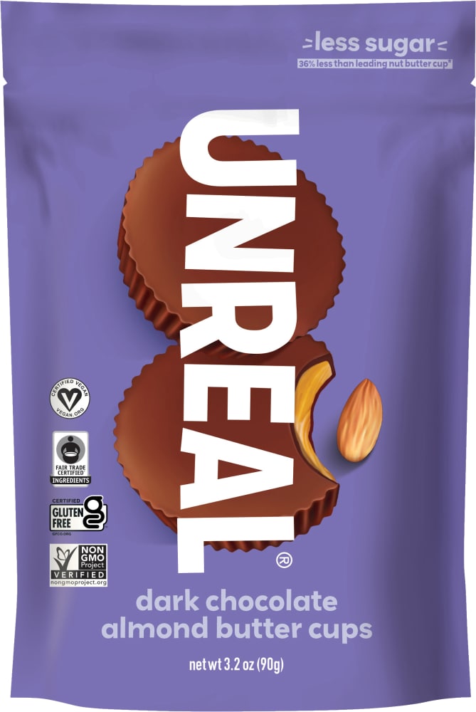 Unreal Dark Chocolate Almond Butter Cups - 3.2 oz