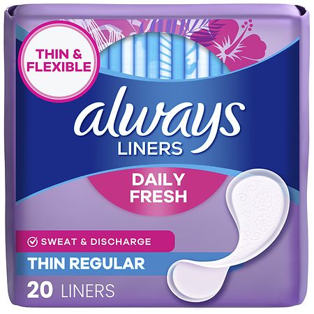 Always Thin No Feel Protection Regular Pantyliners Unscented - 20 Count