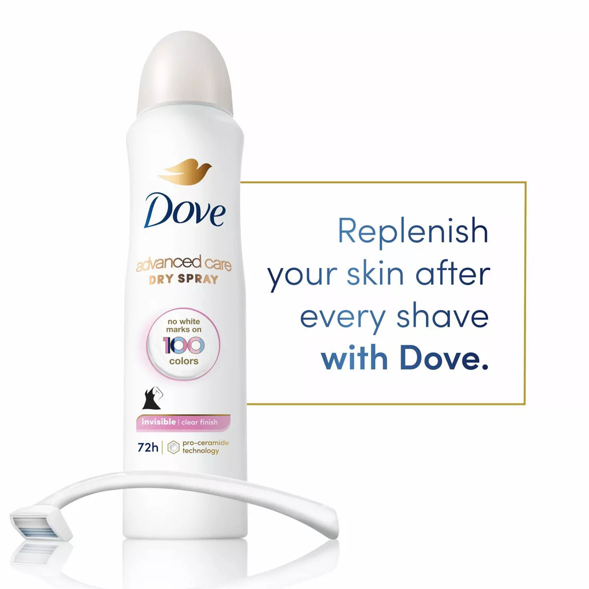 Dove Advanced Care Invisible Clear Finish 72-Hour Antiperspirant Dry Spray