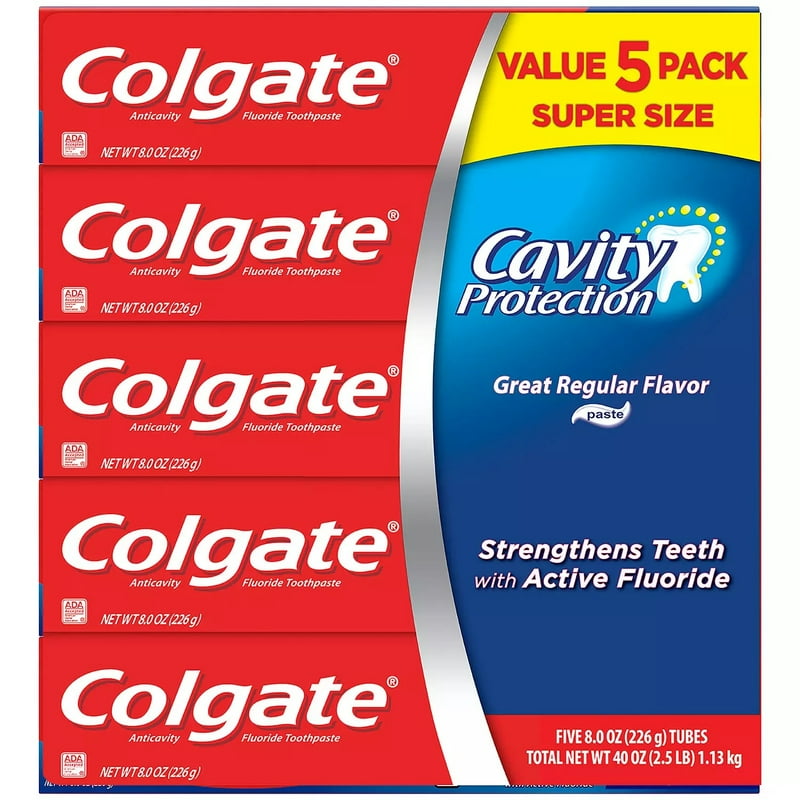 Colgate Cavity Protection Toothpaste - 5 Pack Value Bundle