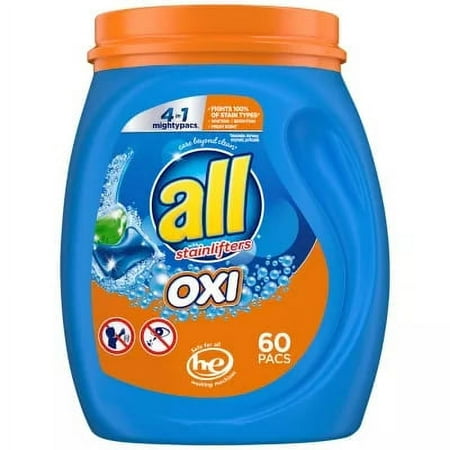 All Mighty Pacs 4-in-1 Laundry Detergent with Oxi Stain Removers - 19 Pacs