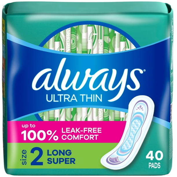Always Ultra Thin Size 2 Long Super Pads - 20 Count